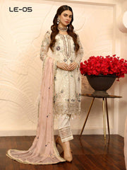 Emaan Adeel La-Festa Premium Chiffon Unstitched 3 Piece Suit LE-05 - FaisalFabrics.pk
