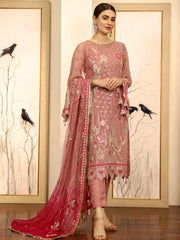 Emaan Adeel La-Festa Premium Chiffon Unstitched 3 Piece Suit LE-09 - FaisalFabrics.pk