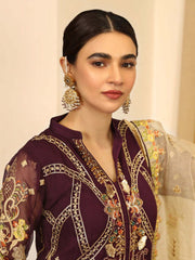 Emaan Adeel La-Festa Premium Chiffon Unstitched 3 Piece Suit LE-10 - FaisalFabrics.pk