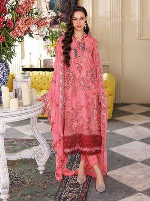 GulAhmed Summer Premium Embroidered Chiffon Unstitched 3Piece LE-32002
