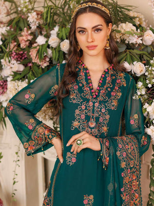 GulAhmed Summer Premium Embroidered Chiffon Unstitched 3Piece LE-32007