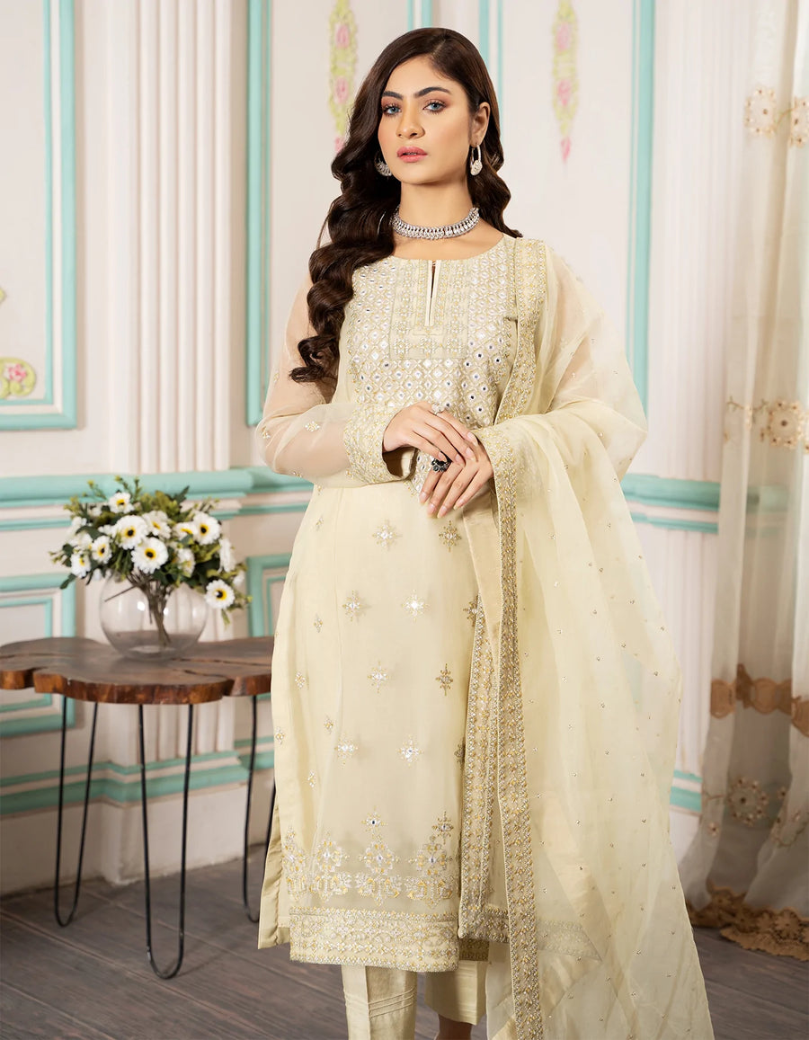 SIFA Luxury Embroidered Pret Suit - LEMONADE