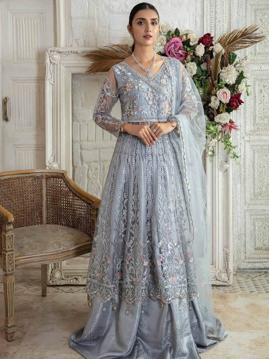Emaan Adeel La Festa Luxury Formal Chiffon Unstitched 3Pc Suit LF-01 - FaisalFabrics.pk