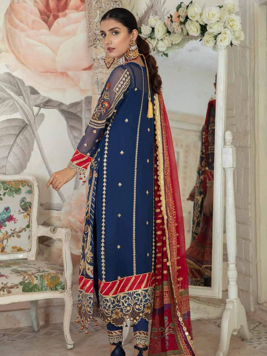 Emaan Adeel La Festa Luxury Formal Chiffon Unstitched 3Pc Suit LF-04 - FaisalFabrics.pk