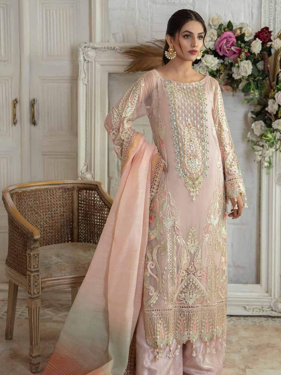 Emaan Adeel La Festa Luxury Formal Chiffon Unstitched 3Pc Suit LF-06 - FaisalFabrics.pk