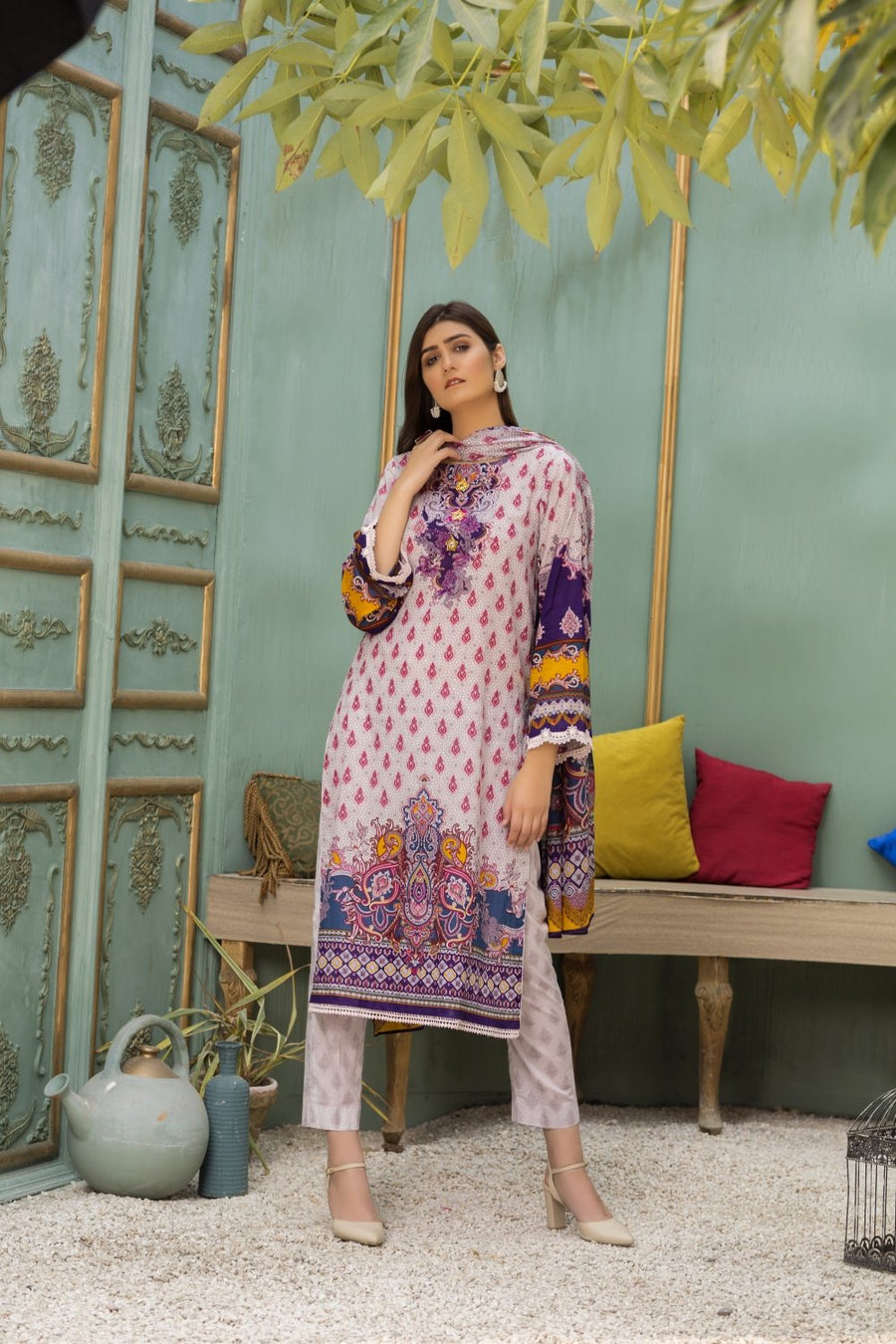 Ittehad Crystal Lawn 2021 Unstitched 3 Piece Printed Suit CL-21137-A - FaisalFabrics.pk