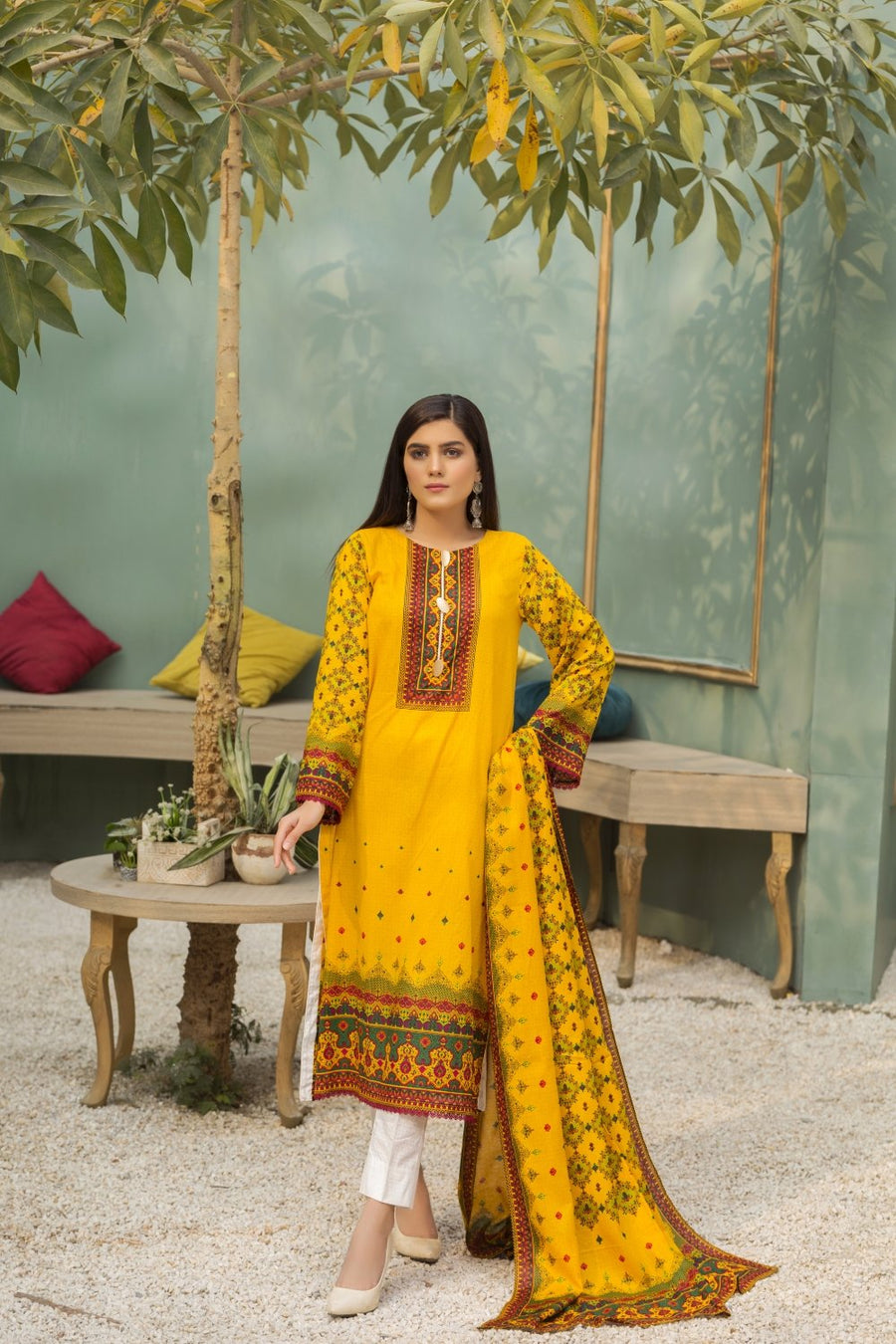 Ittehad Crystal Lawn 2021 Unstitched 3 Piece Printed Suit CL-21140-A - FaisalFabrics.pk