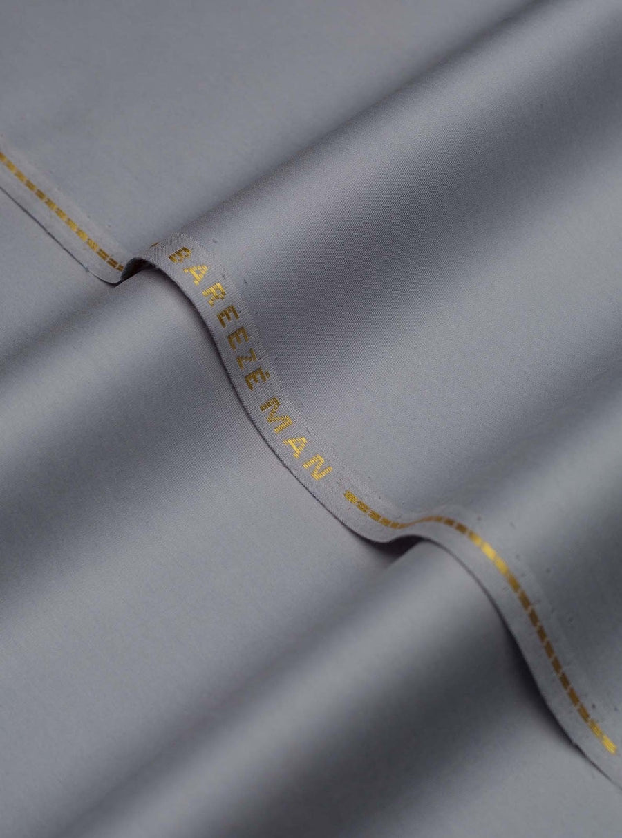 Bareeze Man Pima Cotton Unstitched Fabric for Summer - Light Grey