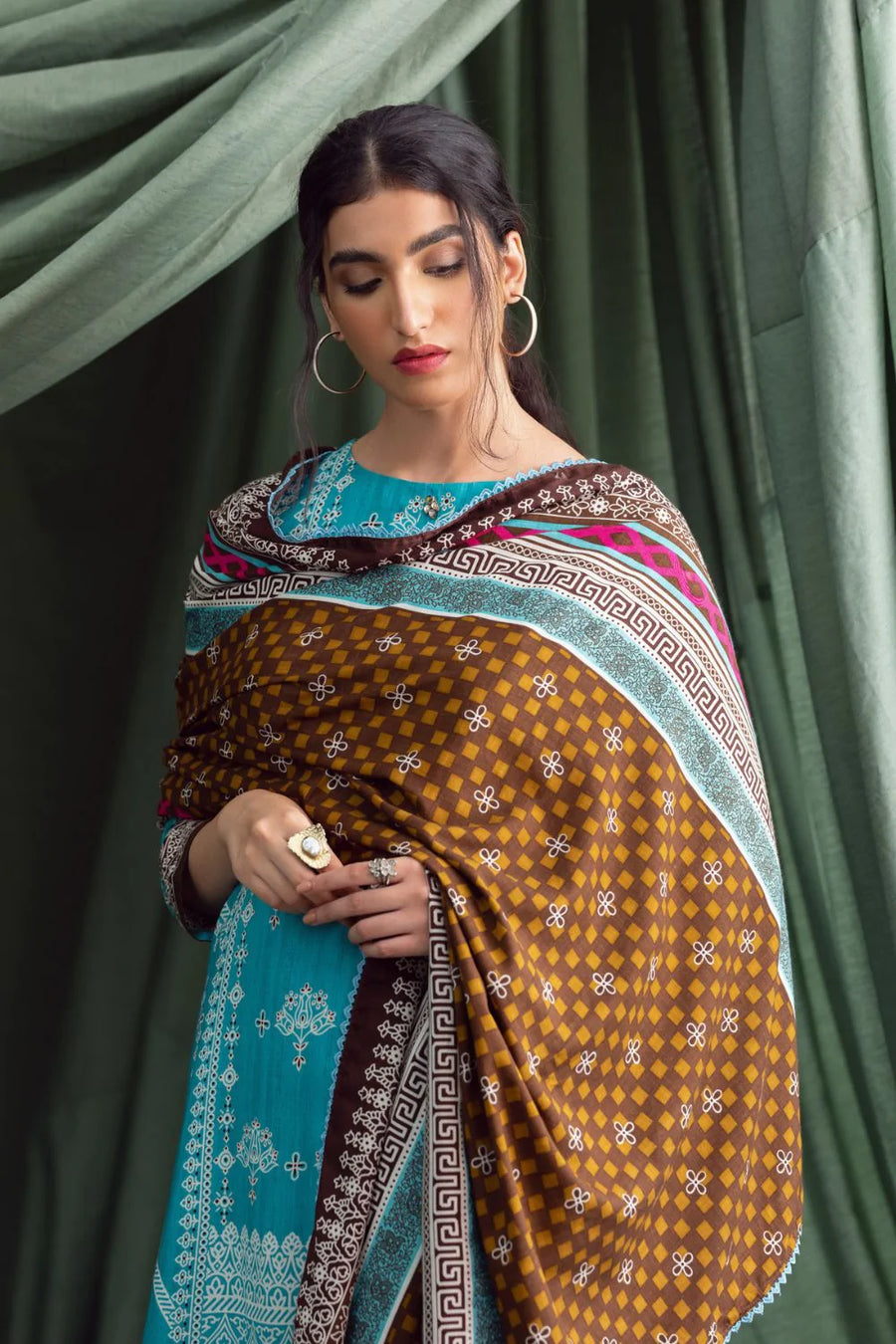 Ittehad Textiles Unstitched Printed Linen 3Pc Suit LNB - 005B