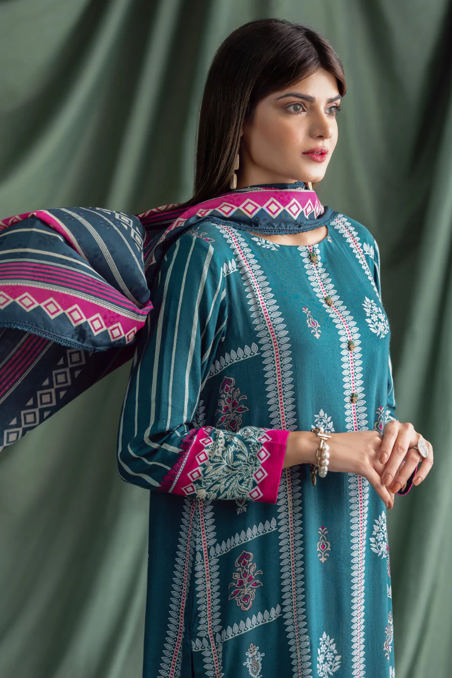Ittehad Textiles Unstitched Printed Linen 3Pc Suit LNB - 008B