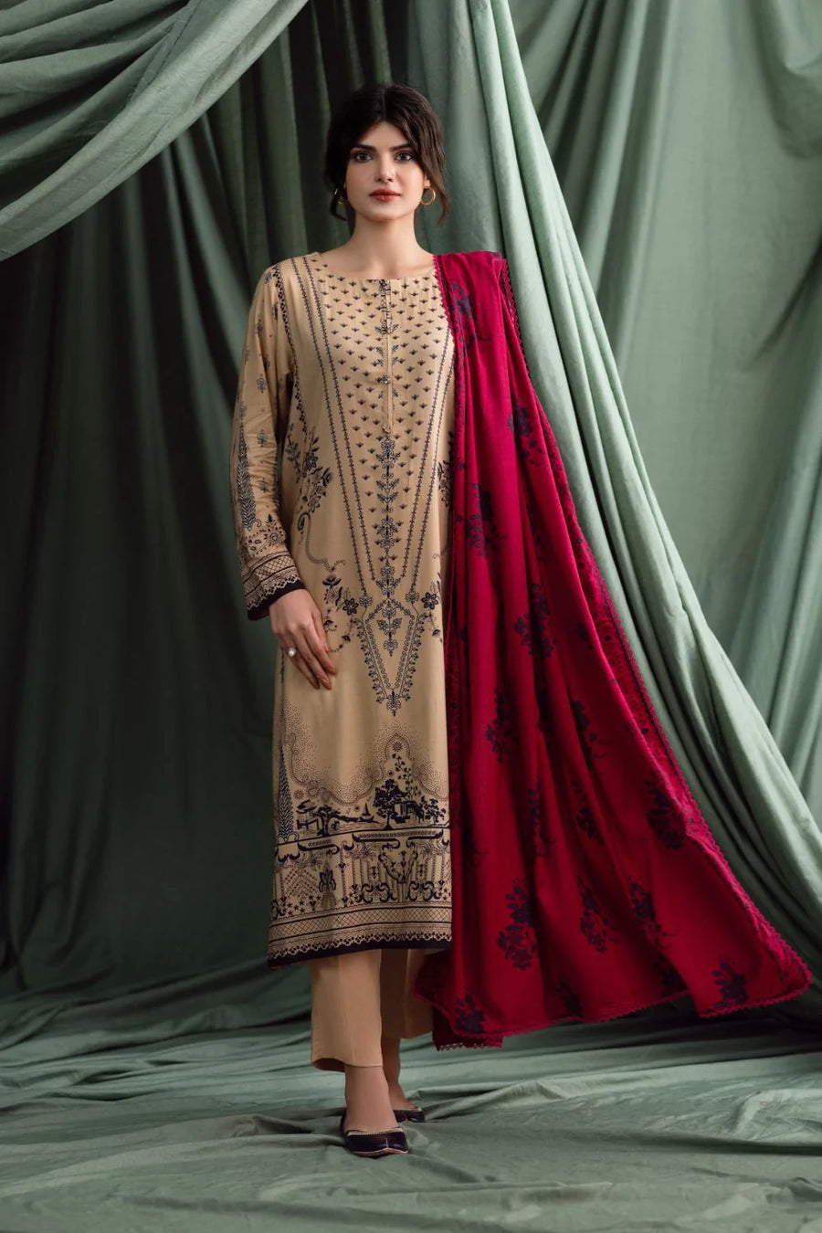 Ittehad Textiles Unstitched Printed Linen 3Pc Suit LNB - 015A