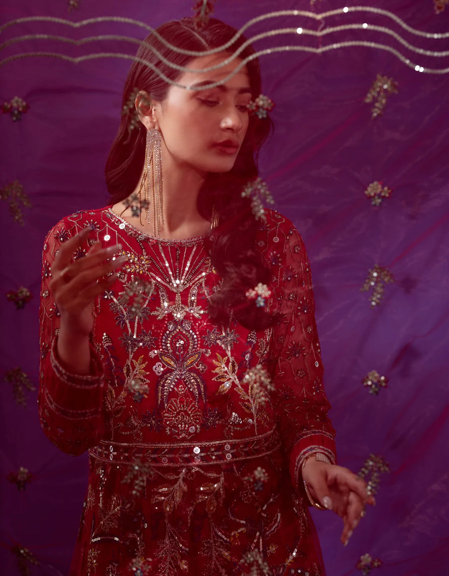 Emaan Adeel Lamour Vol-02 Unstitched Embroidered Net 3Pc Suit LR-02