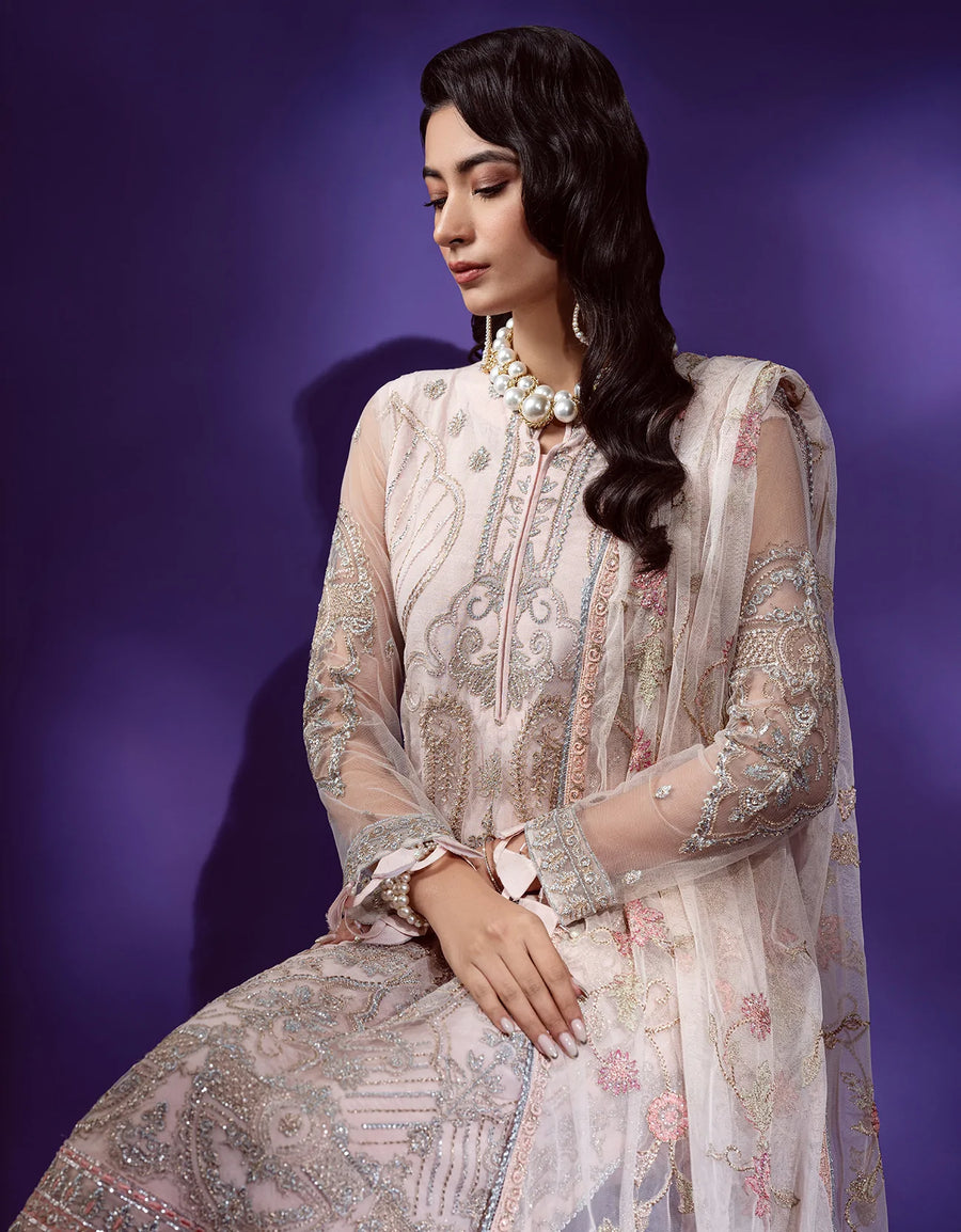 Emaan Adeel Lamour Vol-02 Unstitched Embroidered Net 3Pc Suit LR-05
