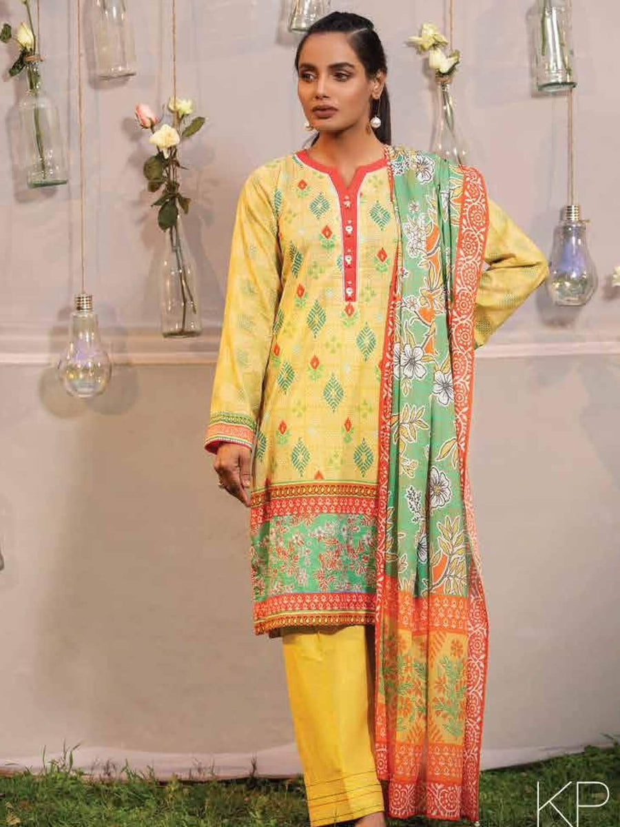 Lakhany Komal Lawn Summer 2021 Unstitched Printed 3Pc Suit KP-2001-A - FaisalFabrics.pk