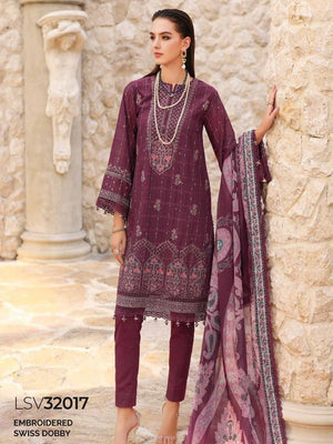 GulAhmed Summer Premium Embroidered Swiss Voile 3Pc Suit LSV-32017