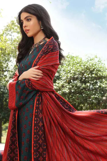 Gul Ahmed Pure Joy of Winter Printed Twill Linen 3Pc Suit LT-12015 B