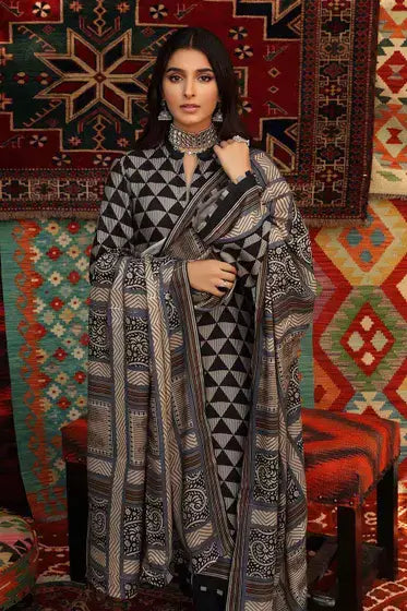 Gul Ahmed Pure Joy of Winter Printed Twill Linen 3Pc Suit LT-12019 A