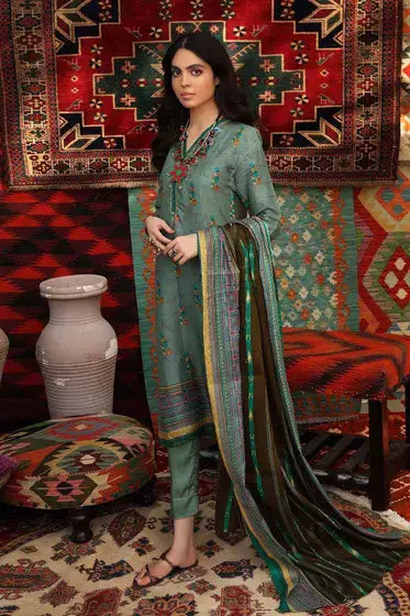 Gul Ahmed Pure Joy of Winter Printed Twill Linen 3Pc Suit LT-12025 B