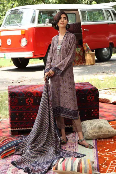 Gul Ahmed Pure Joy of Winter Printed Twill Linen 3Pc Suit LT-12027 A
