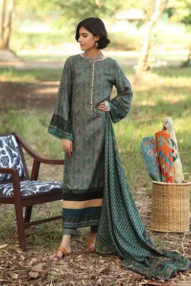 Gul Ahmed Pure Joy of Winter Printed Twill Linen 3Pc Suit LT-12027 B