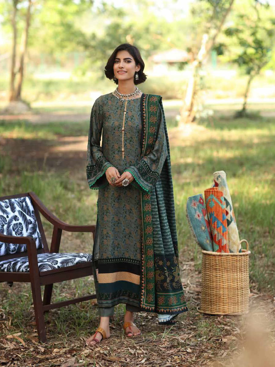 Gul Ahmed Pure Joy of Winter Printed Twill Linen 3Pc Suit LT-12027 B