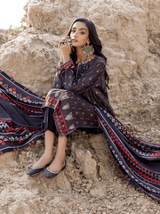 Gul Ahmed Winter Linen Bloom Unstitched Printed 3Pc Suit LT-22011 A
