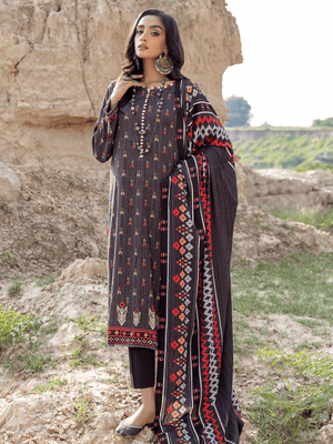 Gul Ahmed Winter Linen Bloom Unstitched Printed 3Pc Suit LT-22011 A