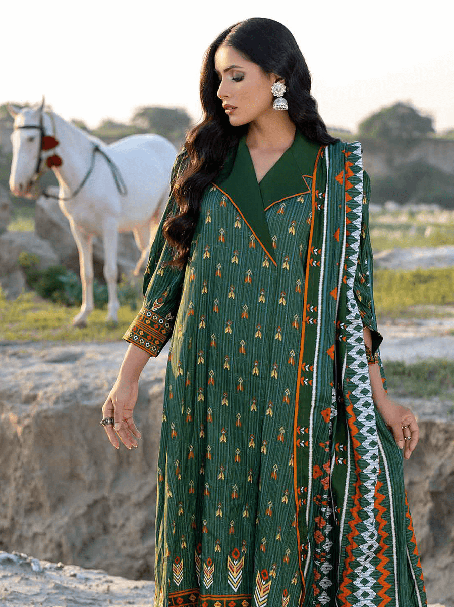 Gul Ahmed Winter Linen Bloom Unstitched Printed 3Pc Suit LT-22011 B