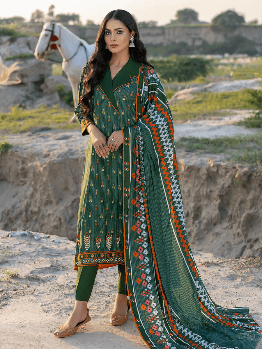 Gul Ahmed Winter Linen Bloom Unstitched Printed 3Pc Suit LT-22011 B