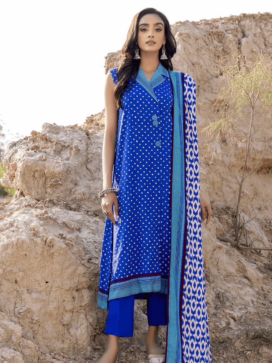 Gul Ahmed Winter Linen Bloom Unstitched Printed 3Pc Suit LT-22017 A