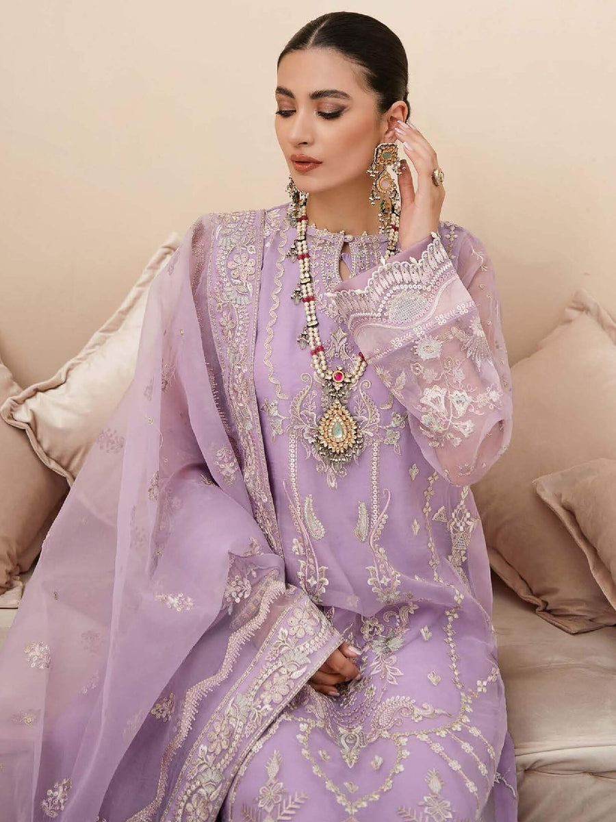Aik Atelier Lumiere Organza and Tulle Unstitched 3Pc Suit Look-01