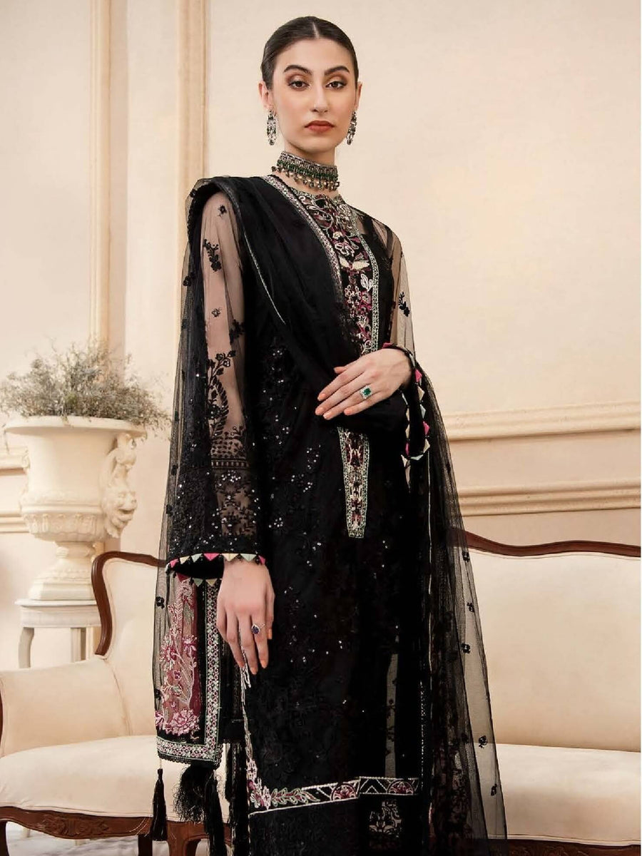 Aik Atelier Lumiere Organza and Tulle Unstitched 3Pc Suit Look-02