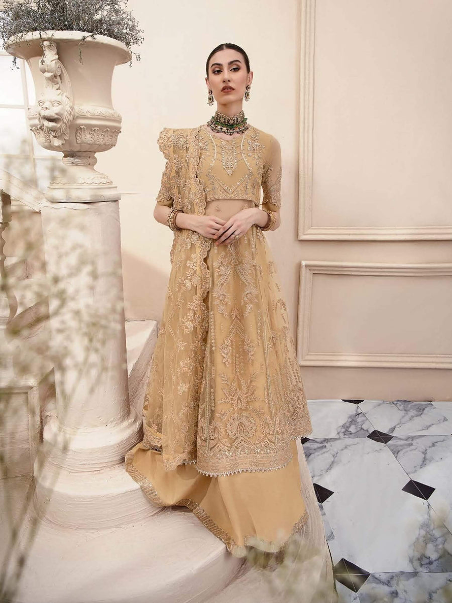 Aik Atelier Lumiere Organza and Tulle Unstitched 3Pc Suit Look-06