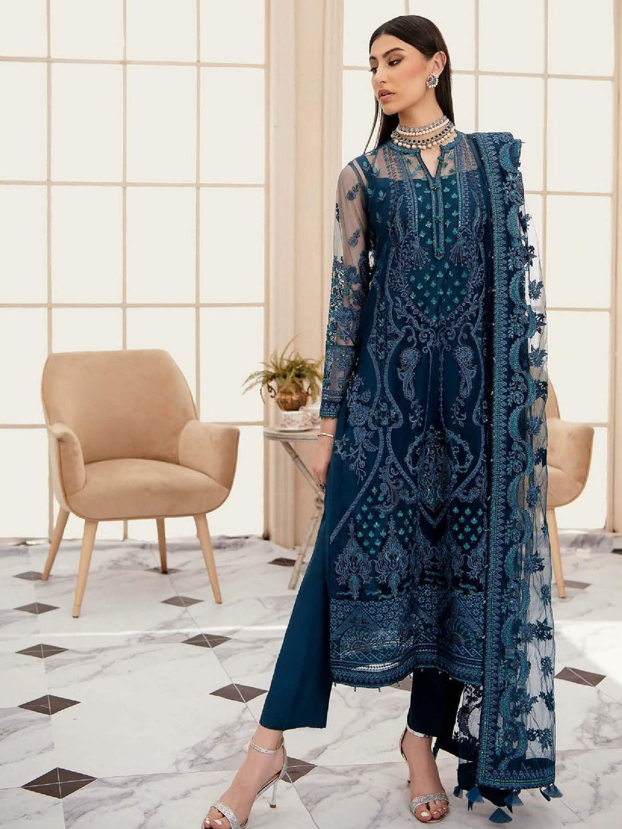 Aik Atelier Lumiere Organza and Tulle Unstitched 3Pc Suit Look-07