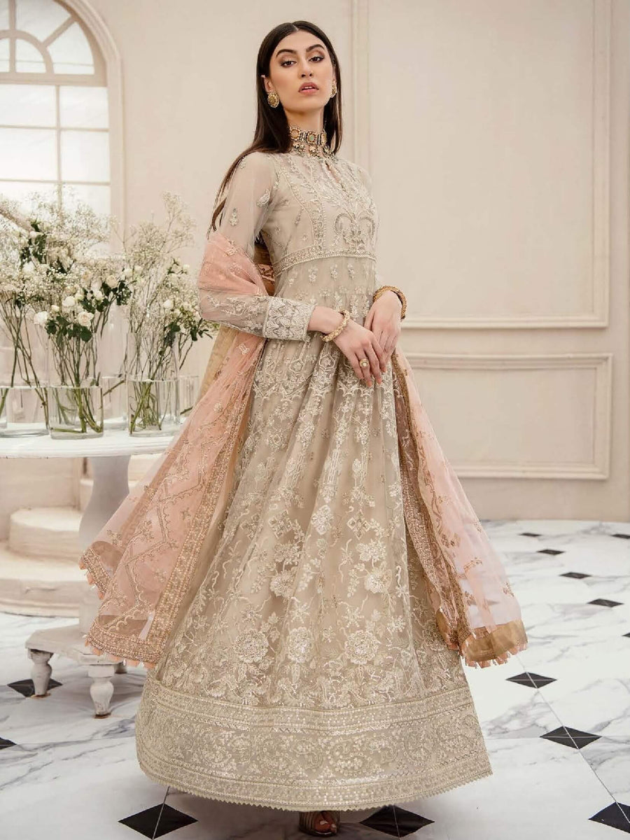 Aik Atelier Lumiere Organza and Tulle Unstitched 3Pc Suit Look-09
