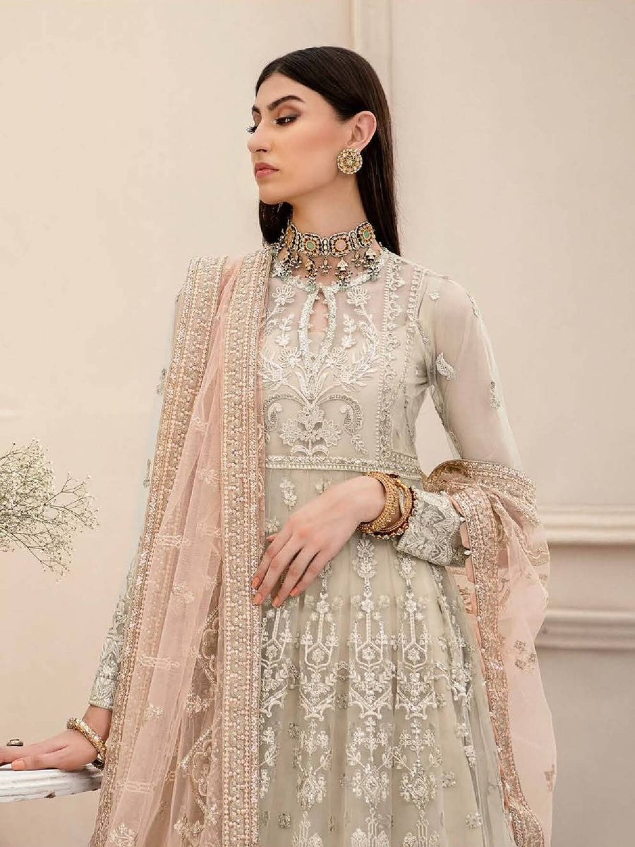 Aik Atelier Lumiere Organza and Tulle Unstitched 3Pc Suit Look-09