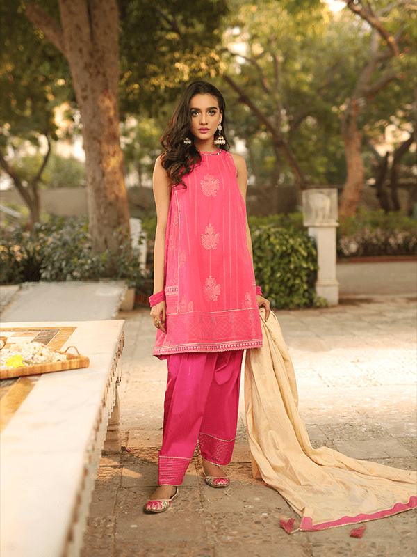 Lakhany Jacquard Embroidered Lawn spring collection 3pc Suit JC-2094 - FaisalFabrics.pk
