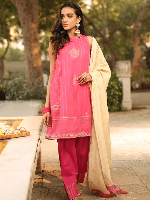 Lakhany Jacquard Embroidered Lawn spring collection 3pc Suit JC-2094 - FaisalFabrics.pk