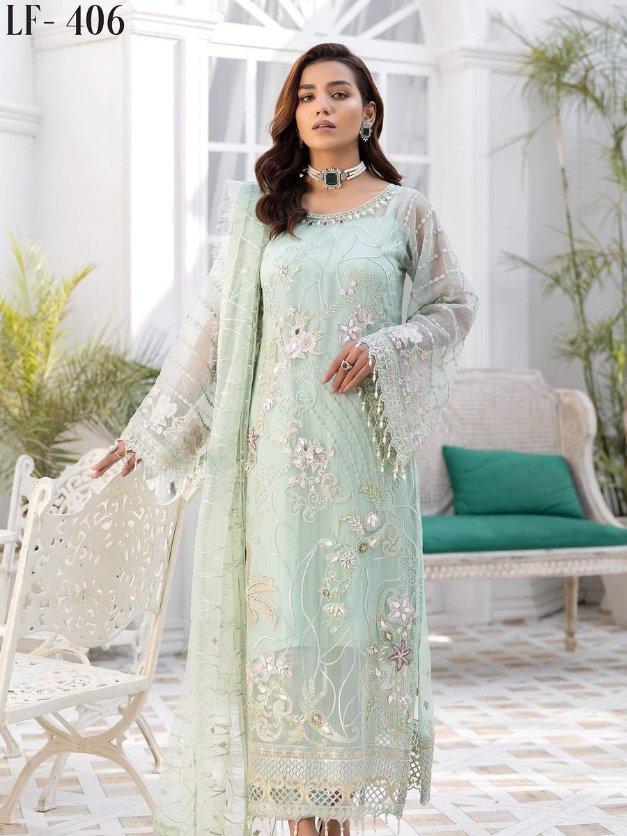 Emaan Adeel Le Festa Premium Formals Unstitched 3Pc Suit LF-406 - FaisalFabrics.pk