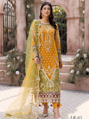 Emaan Adeel Le Festa Luxury Premium Chiffon Unstitched 3Pc Suit LR-05 - FaisalFabrics.pk