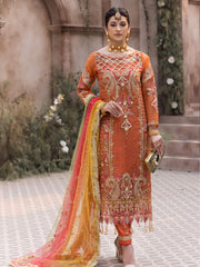 Emaan Adeel Le Festa Luxury Premium Chiffon Unstitched 3Pc Suit LR-10 - FaisalFabrics.pk