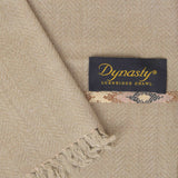 Dynasty Lux Herringbone Men's Blended Wool Shawl - Light Olive