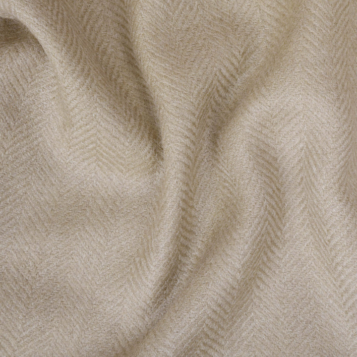 Dynasty Lux Herringbone Men's Blended Wool Shawl - Light Olive