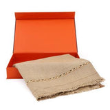 Dynasty Mens Pure Wool Super Fine Shawl Full Size - Light Tobbaco - FaisalFabrics.pk