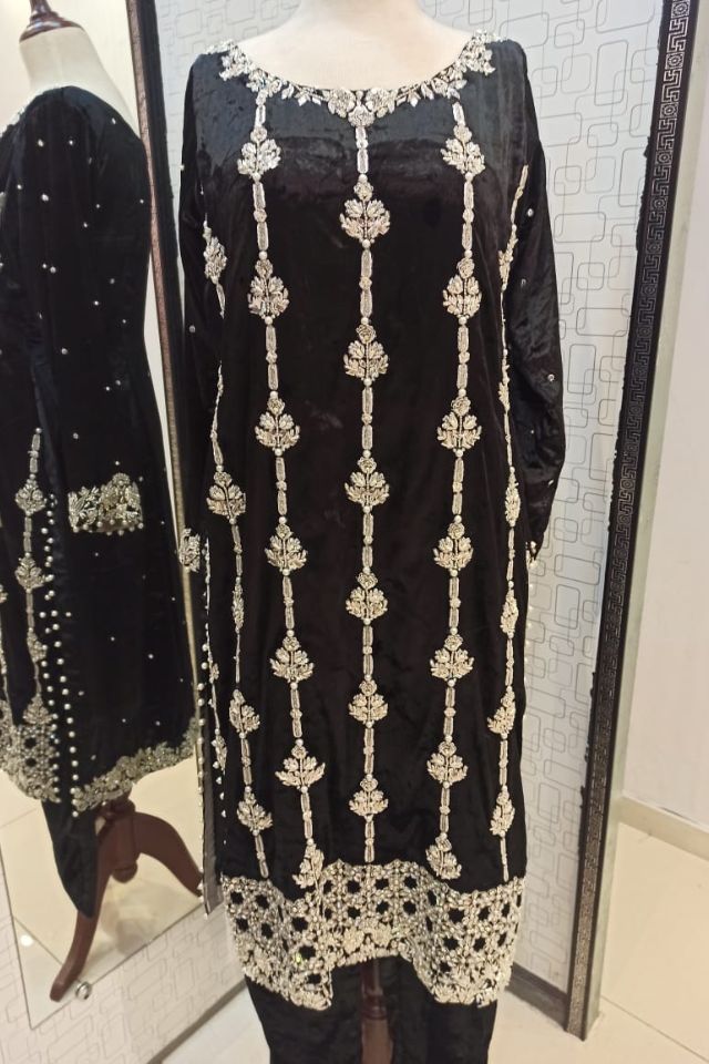 Sumaria’s Couture Formal Stitched 3Pc Suit - Lilly Black