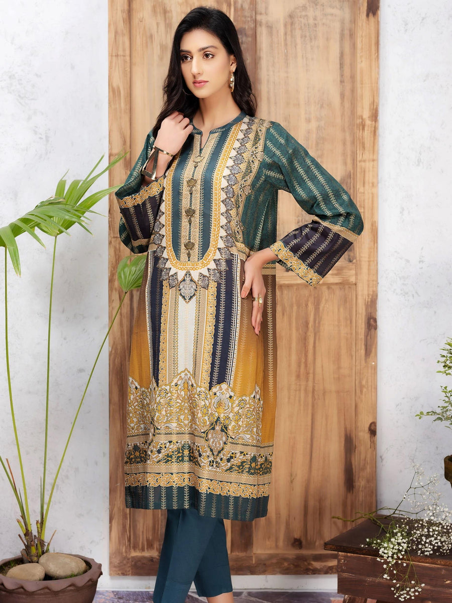 Limelight Printed Jacquard Shirt Spring Summer 2020 U0852 Green - FaisalFabrics.pk