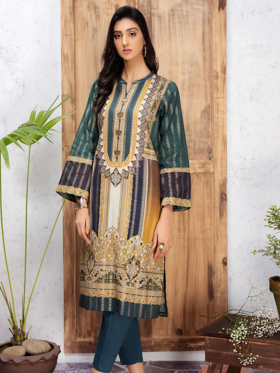 Limelight Printed Jacquard Shirt Spring Summer 2020 U0852 Green - FaisalFabrics.pk