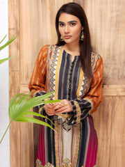 Limelight Printed Jacquard Shirt Spring Summer 2020 U0852 Rust - FaisalFabrics.pk