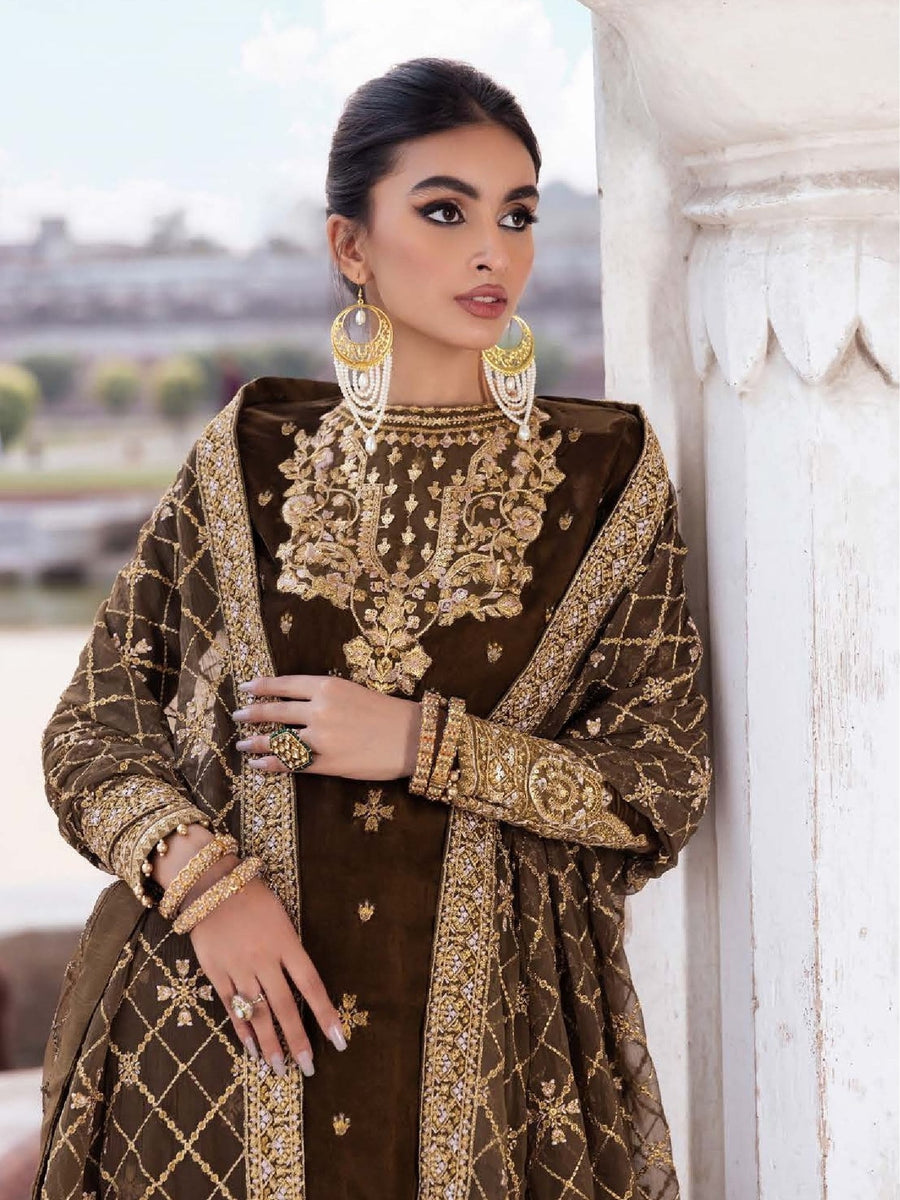 Aik Atelier Baagh Luxury Velvet Unstitched Embroidered Suit Look-10