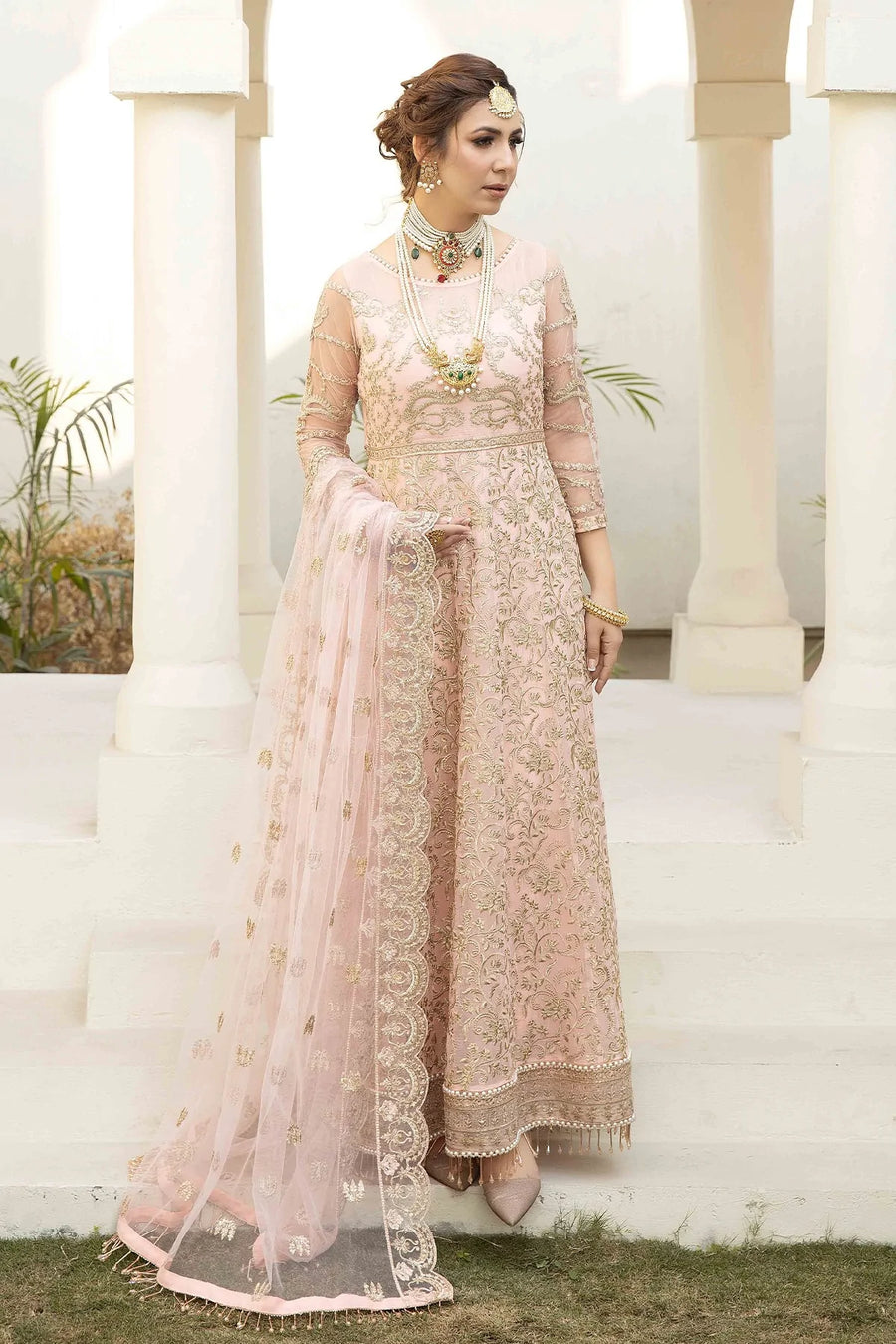 Esta Bonita Majestic by Imrozia Unstitched Chiffon Suit M-16 PALE BLOOM